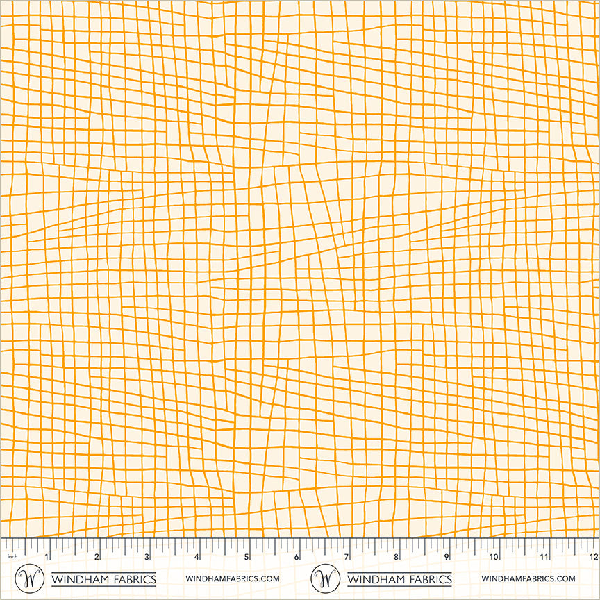 Check in Tangerine quilting fabric, part of the Electric Rainbow fabric collection by Deborah Fisher (SKU: 55658-3)