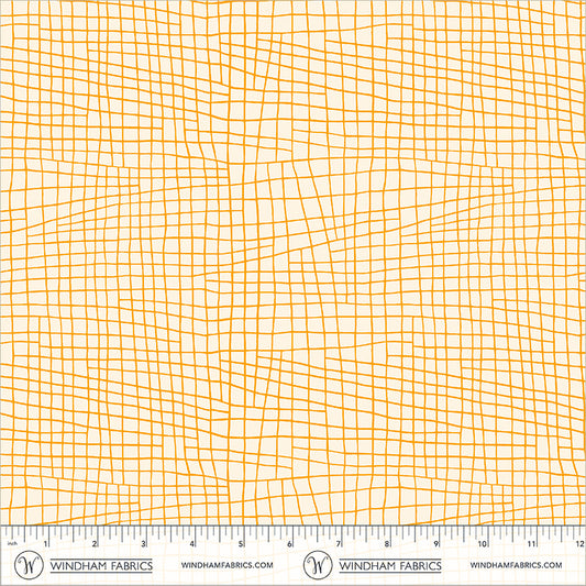 Check in Tangerine quilting fabric, part of the Electric Rainbow fabric collection by Deborah Fisher (SKU: 55658-3)