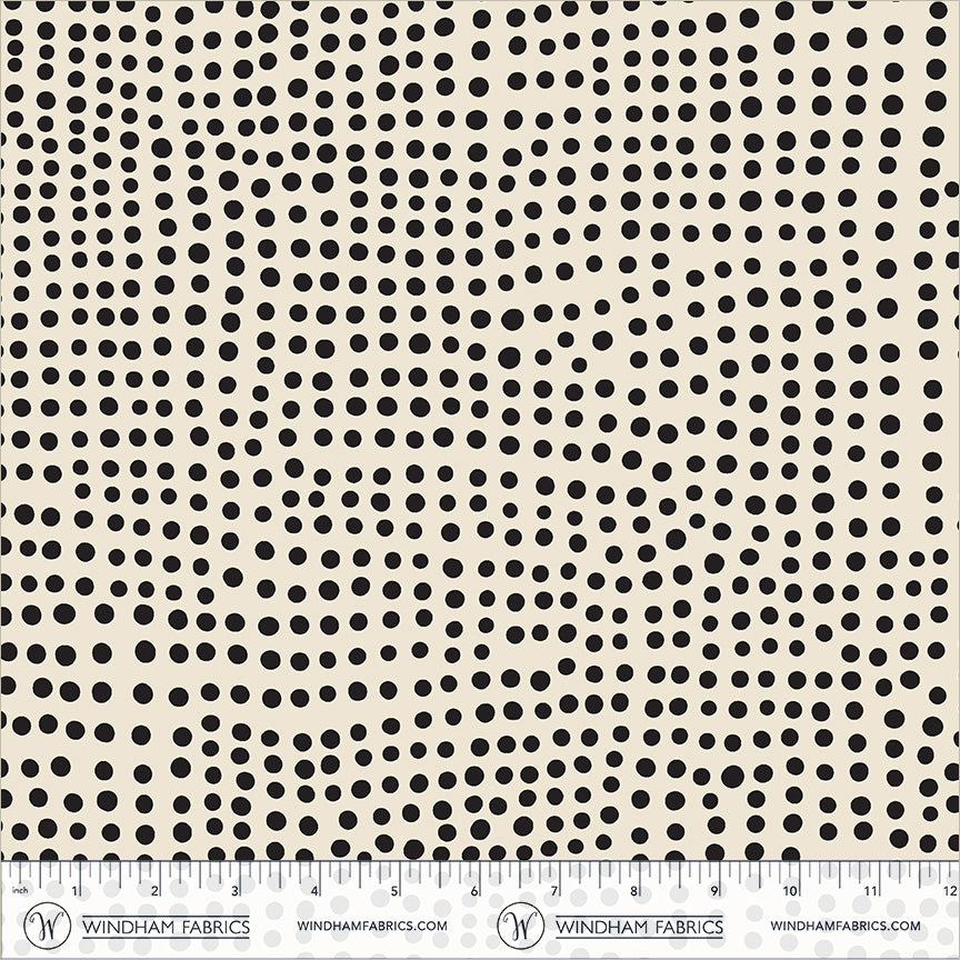 Dot in Cream quilting fabric, part of the Electric Rainbow fabric collection by Deborah Fisher (SKU: 55659-10)