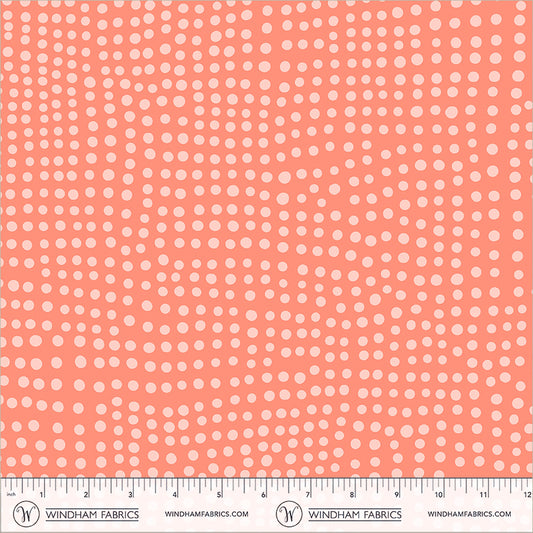 Dot in Coral quilting fabric, part of the Electric Rainbow fabric collection by Deborah Fisher (SKU: 55659-16)