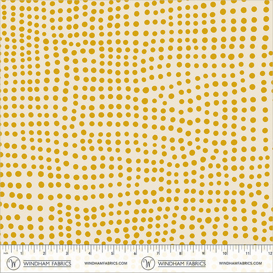 Dot in Ochre quilting fabric, part of the Electric Rainbow fabric collection by Deborah Fisher (SKU: 55659-17)