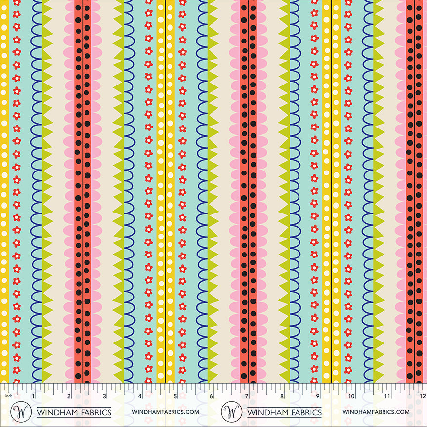 Boundless Binding in Multi quilting fabric, part of the Electric Rainbow fabric collection by Deborah Fisher (SKU: 55661-X)