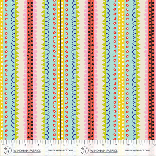 Boundless Binding in Multi quilting fabric, part of the Electric Rainbow fabric collection by Deborah Fisher (SKU: 55661-X)