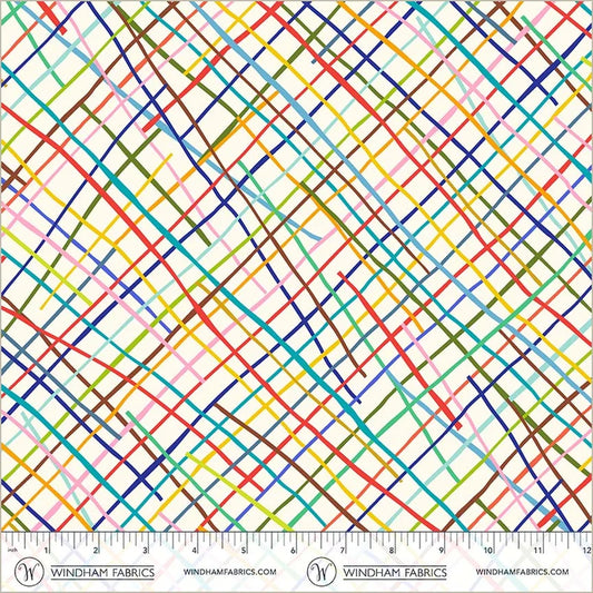 Rainbow Crossing in Multi - 108" Wideback Fabric - Electric Rainbow by Deborah Fisher - Half Yard (Preorder)