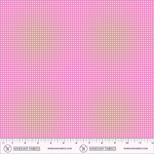 Gingham Lilac cotton lawn quilting fabric, part of the Market fabric collection by Heather Ross (SKU: 55803L-12 Lilac)