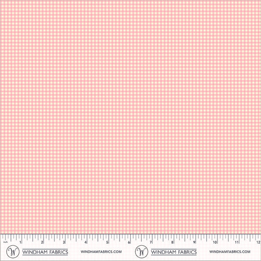 Gingham Light Pink cotton lawn quilting fabric, part of the Market fabric collection by Heather Ross (SKU: 55803L-17 Light Pink)