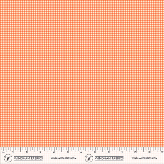 Gingham Orange cotton lawn quilting fabric, part of the Market fabric collection by Heather Ross (SKU: 55803L-18 Orange)