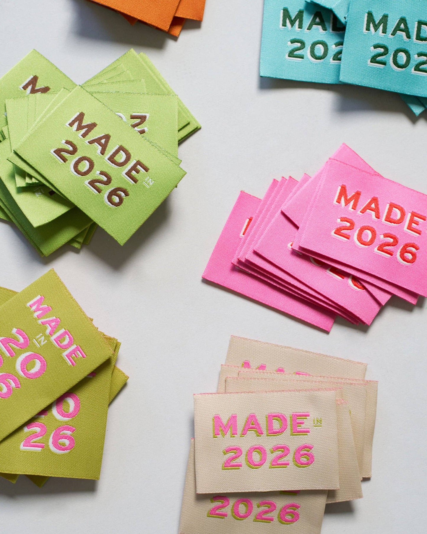 2026 Large Garment Labels: Multi Set of 6