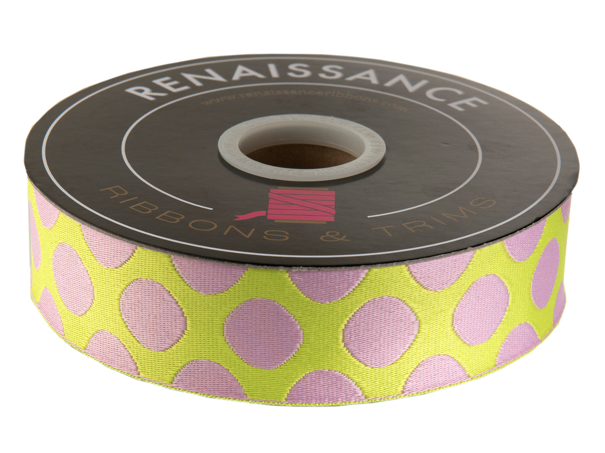 Down to Earth - Dot WEBBING in Cherry Limeade - 1-1/2" width - by Tula Pink - One Yard (Preorder)