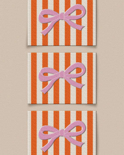 Pink Bow Large Garment Labels: Set of 6