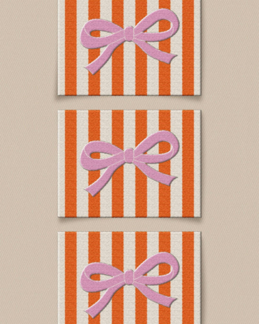 Pink Bow Large Garment Labels: Set of 6