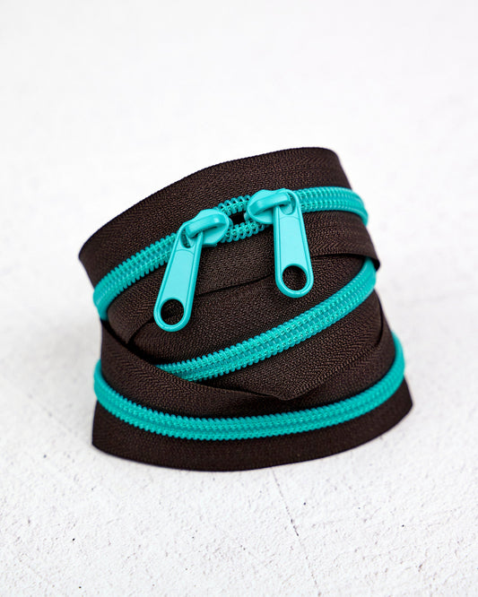 Teal Eclipse - Handbag Zipper - Renaissance Ribbons