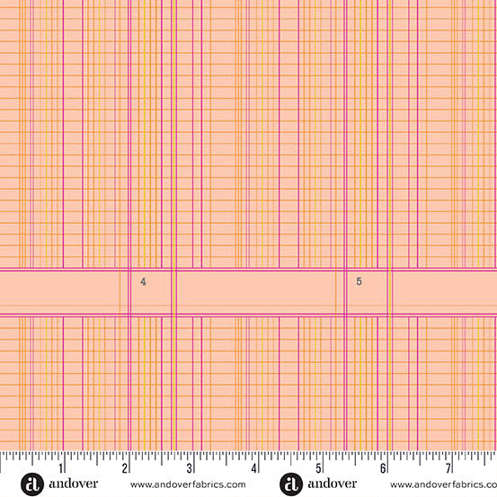 Ledger Tangerine quilting fabric, part of the Sun Print 2026 fabric collection by Alison Glass (SKU: A-10049-O)