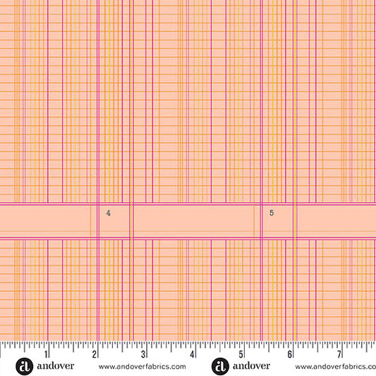 Ledger Tangerine quilting fabric, part of the Sun Print 2026 fabric collection by Alison Glass (SKU: A-10049-O)