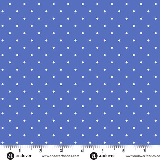 Simply Spot Royal quilting fabric, part of the Simply Spot fabric collection by Andover Fabrics (SKU: A-10237-B1)
