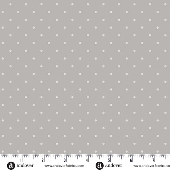 Simply Spot Silver quilting fabric, part of the Simply Spot fabric collection by Andover Fabrics (SKU: A-10237-C)
