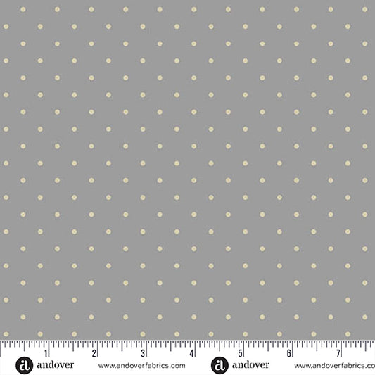 Simply Spot Gray quilting fabric, part of the Simply Spot fabric collection by Andover Fabrics (SKU: A-10237-C1)