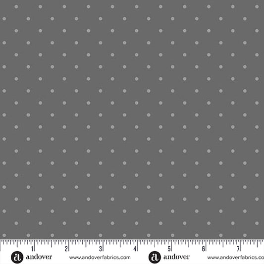 Simply Spot Pewter quilting fabric, part of the Simply Spot fabric collection by Andover Fabrics (SKU: A-10237-C2)