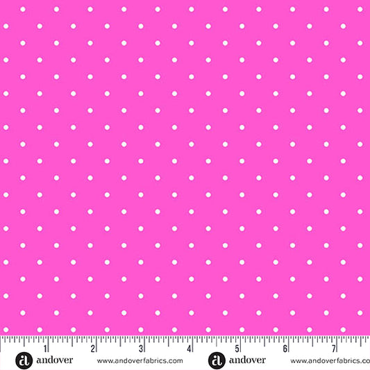 Simply Spot Hot Pink quilting fabric, part of the Simply Spot fabric collection by Andover Fabrics (SKU: A-10237-E1)