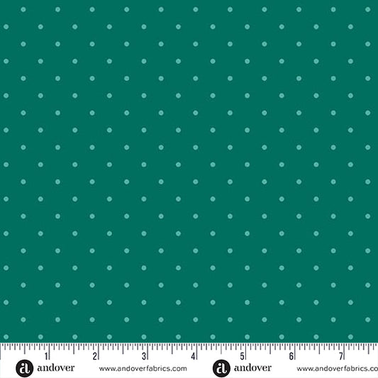 Simply Spot Teal quilting fabric, part of the Simply Spot fabric collection by Andover Fabrics (SKU: A-10237-G2)