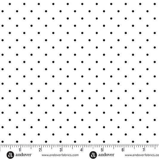 Simply Spot White quilting fabric, part of the Simply Spot fabric collection by Andover Fabrics (SKU: A-10237-L)
