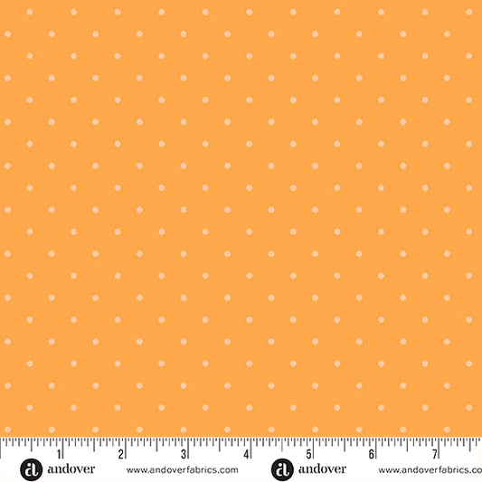Simply Spot Orange quilting fabric, part of the Simply Spot fabric collection by Andover Fabrics (SKU: A-10237-O1)