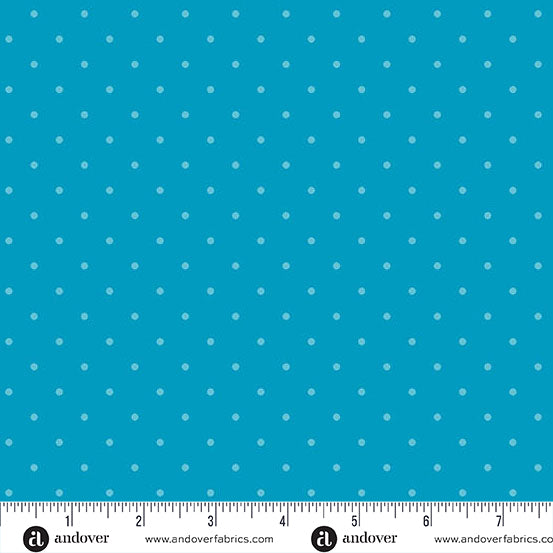 Simply Spot Turquoise quilting fabric, part of the Simply Spot fabric collection by Andover Fabrics (SKU: A-10237-T)