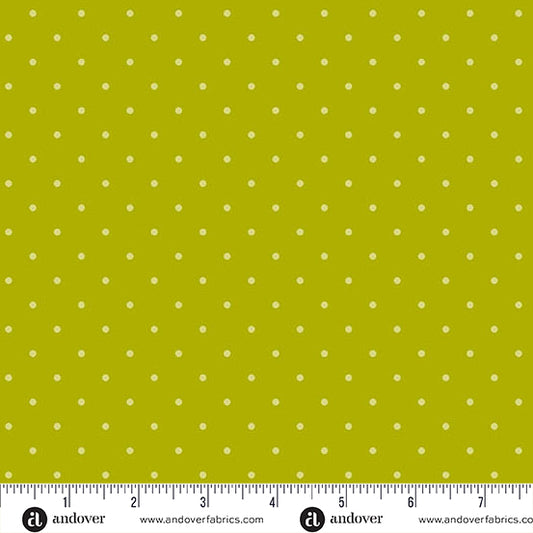 Simply Spot Chartreuse quilting fabric, part of the Simply Spot fabric collection by Andover Fabrics (SKU: A-10237-V1)
