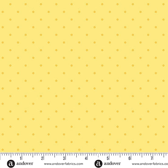 Simply Spot Lemon quilting fabric, part of the Simply Spot fabric collection by Andover Fabrics (SKU: A-10237-Y)
