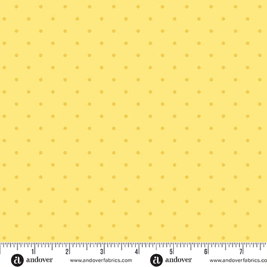Simply Spot Lemon quilting fabric, part of the Simply Spot fabric collection by Andover Fabrics (SKU: A-10237-Y)