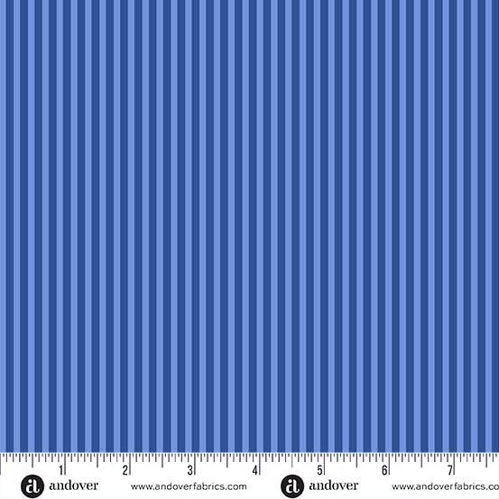 Simply Stripe Royal quilting fabric, part of the Simply Stripe fabric collection by Andover Fabrics (SKU: A-10238-B2)