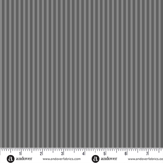 Simply Stripe Pewter quilting fabric, part of the Simply Stripe fabric collection by Andover Fabrics (SKU: A-10238-C1)