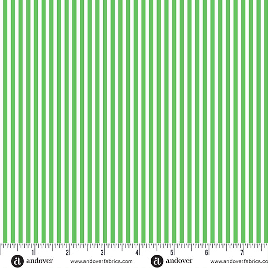 Simply Stripe Kelly quilting fabric, part of the Simply Stripe fabric collection by Andover Fabrics (SKU: A-10238-G2)