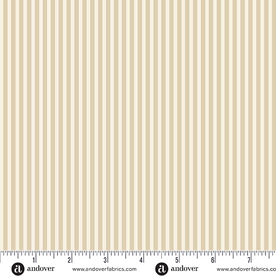 Simply Stripe Cream quilting fabric, part of the Simply Stripe fabric collection by Andover Fabrics (SKU: A-10238-N)