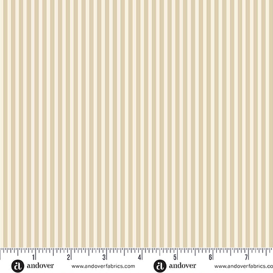 Simply Stripe Cream quilting fabric, part of the Simply Stripe fabric collection by Andover Fabrics (SKU: A-10238-N)