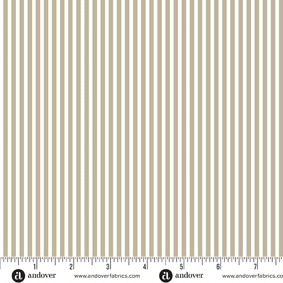 Simply Stripe Taupe quilting fabric, part of the Simply Stripe fabric collection by Andover Fabrics (SKU: A-10238-N2)