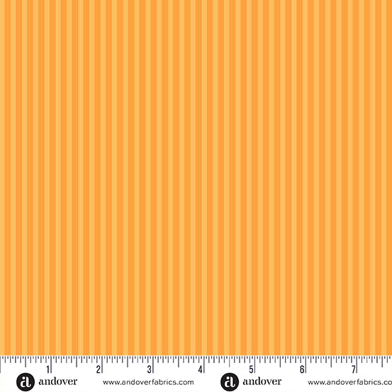Simply Stripe Cantaloupe quilting fabric, part of the Simply Stripe fabric collection by Andover Fabrics (SKU: A-10238-O)