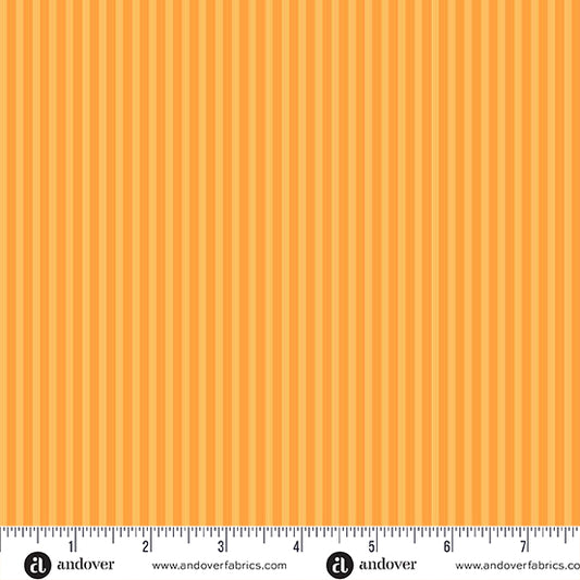 Simply Stripe Cantaloupe quilting fabric, part of the Simply Stripe fabric collection by Andover Fabrics (SKU: A-10238-O)