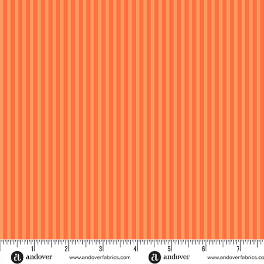 Simply Stripe Carrot quilting fabric, part of the Simply Stripe fabric collection by Andover Fabrics (SKU: A-10238-O1)