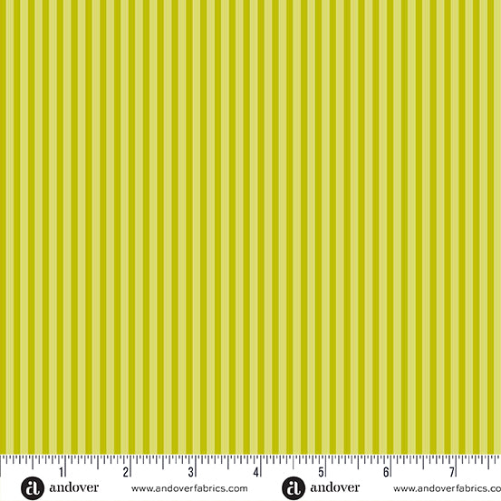 Simply Stripe Chartreuse quilting fabric, part of the Simply Stripe fabric collection by Andover Fabrics (SKU: A-10238-V)