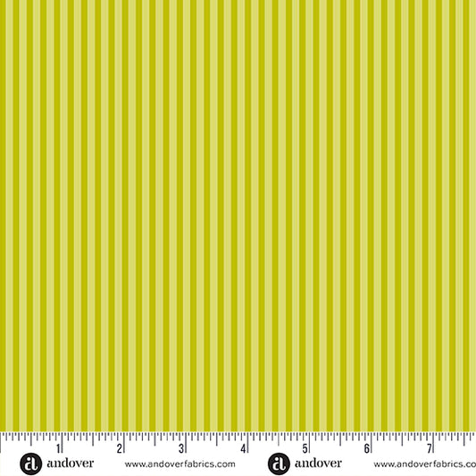 Simply Stripe Chartreuse quilting fabric, part of the Simply Stripe fabric collection by Andover Fabrics (SKU: A-10238-V)