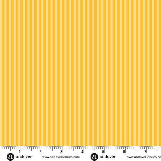Simply Stripe Daffodil quilting fabric, part of the Simply Stripe fabric collection by Andover Fabrics (SKU: A-10238-Y1)