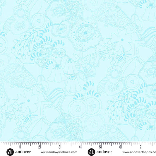 Tangle Lighter Pool quilting fabric, part of the Color Camp fabric collection by Alison Glass (SKU: A-10420-B)