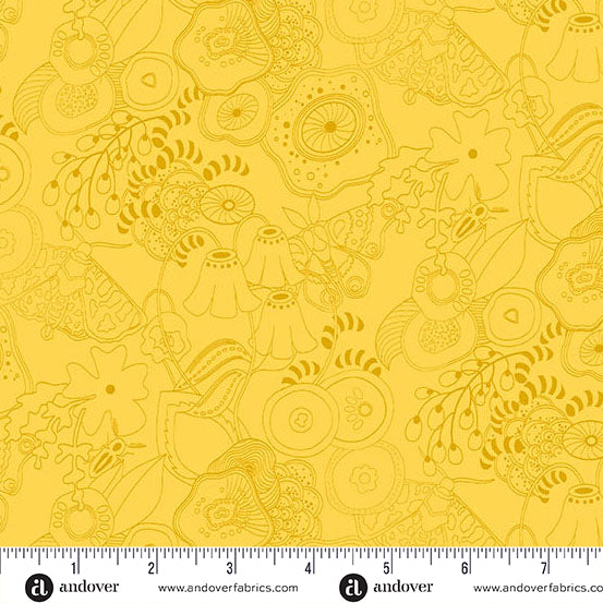 Tangle Light Honey quilting fabric, part of the Color Camp fabric collection by Alison Glass (SKU: A-10420-Y)