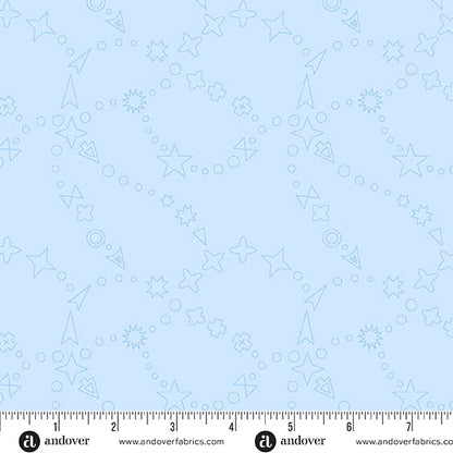 Trailmap Lighter Cobalt quilting fabric, part of the Color Camp fabric collection by Alison Glass (SKU: A-10421-B)