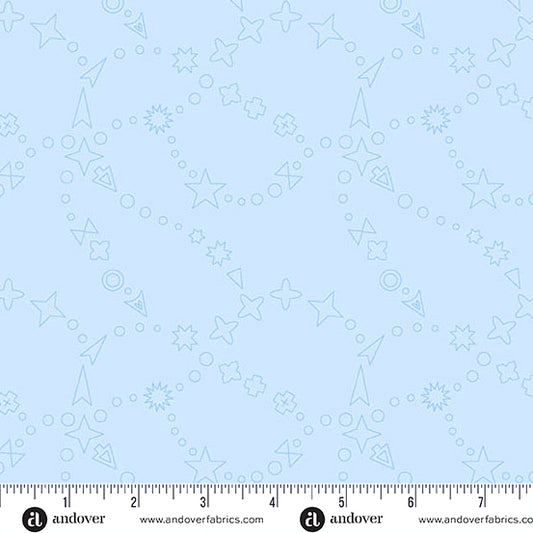 Trailmap Lighter Cobalt quilting fabric, part of the Color Camp fabric collection by Alison Glass (SKU: A-10421-B)