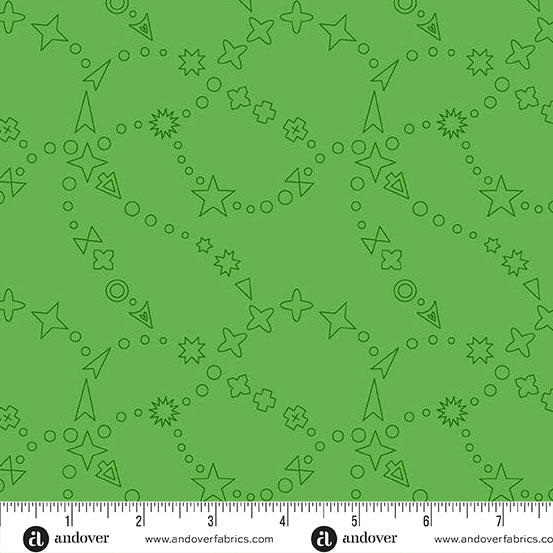 Trailmap Grass quilting fabric, part of the Color Camp fabric collection by Alison Glass (SKU: A-10421-G)
