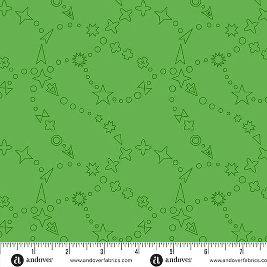 Trailmap Grass quilting fabric, part of the Color Camp fabric collection by Alison Glass (SKU: A-10421-G)