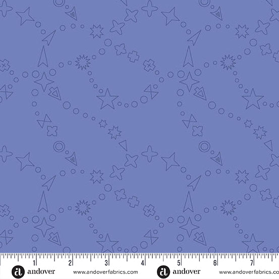 Trailmap Muted Blueberry quilting fabric, part of the Color Camp fabric collection by Alison Glass (SKU: A-10421-P1)