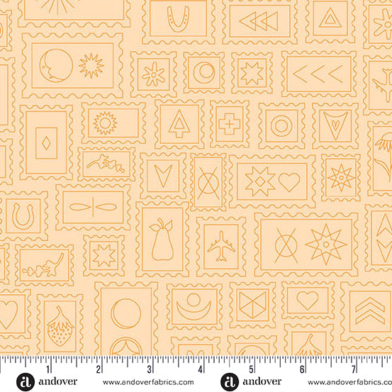 Postcard Lighter Maple quilting fabric, part of the Color Camp fabric collection by Alison Glass (SKU: A-10424-O)